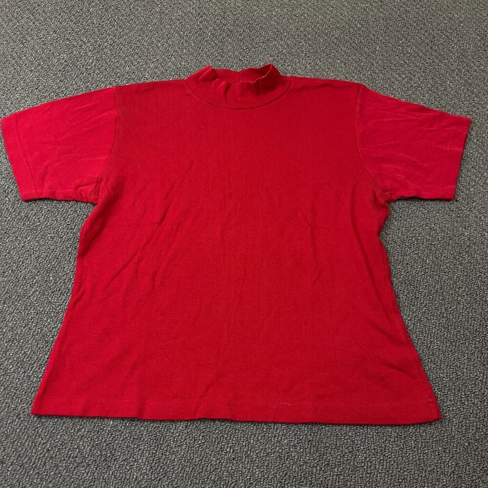 LORD & TAYLOR Shirt Womens Size Large L Short Sleeve Red Pullover